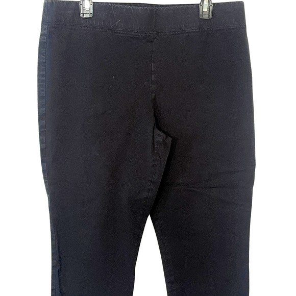 Talbots Sz 16 Essex Ankle Pants 25"In Pull-On Elastic Waist Cotton Stretch Black - Picture 3 of 5